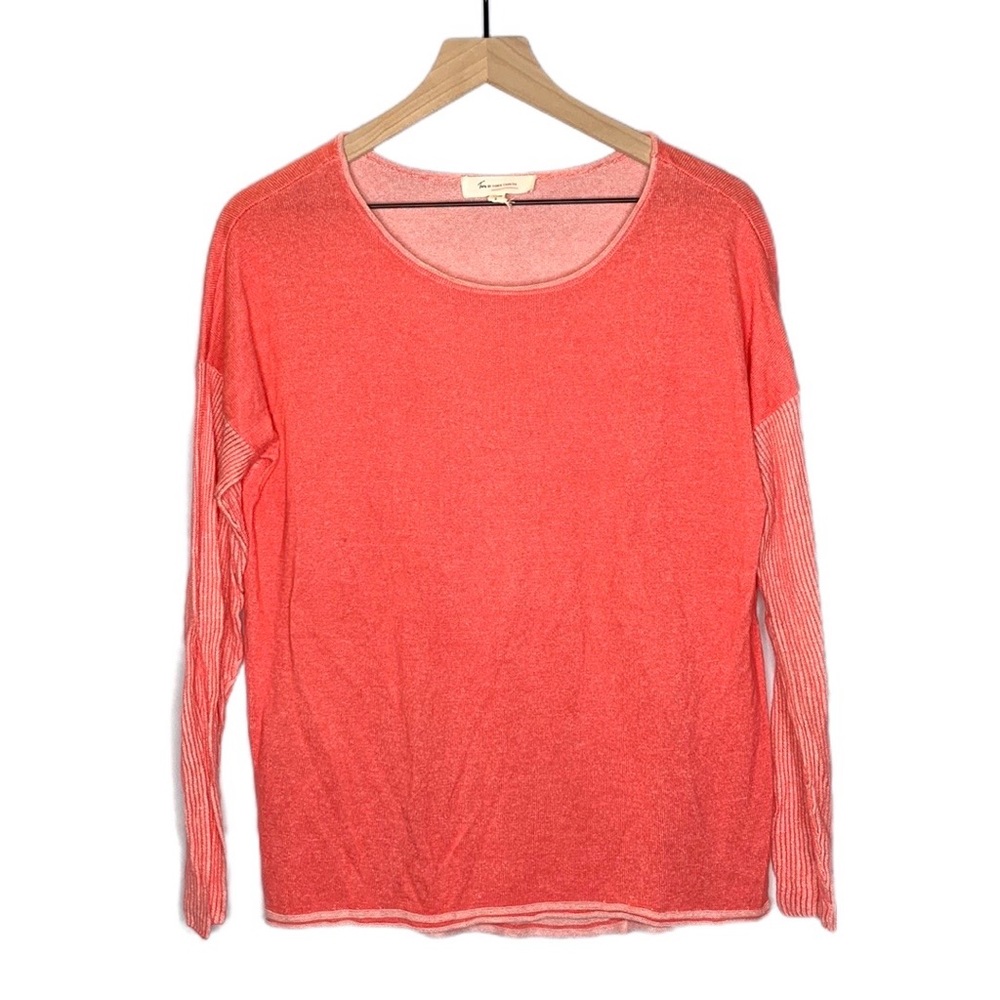 Two by Vince Camuto Long Sleeve Shirt Pink Small Linen Rayon
